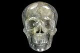 Carved Smoky Quartz Crystal Skull #127567-1